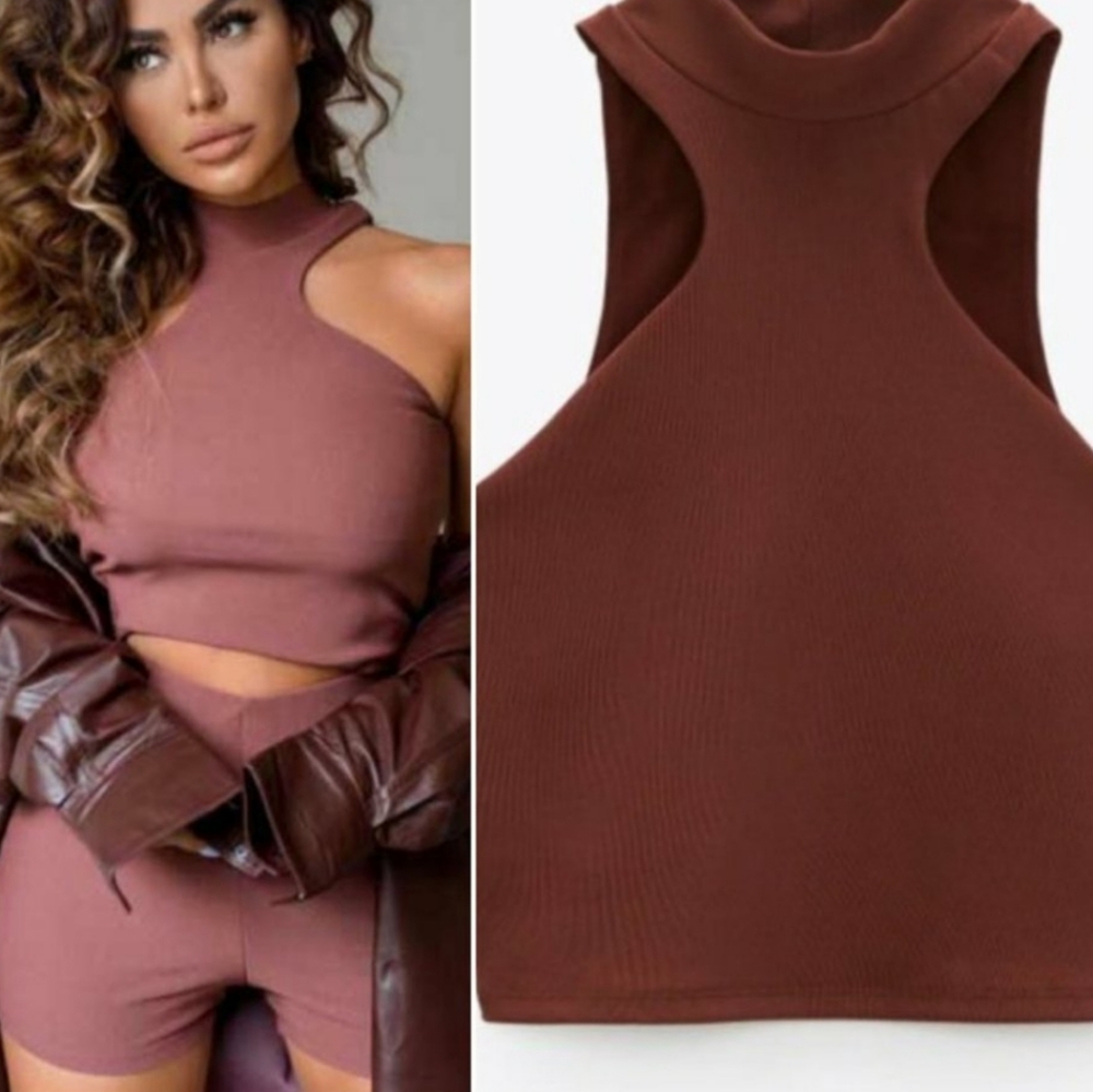 ZARA RIBBED HALTER TOP Bloggers favorite